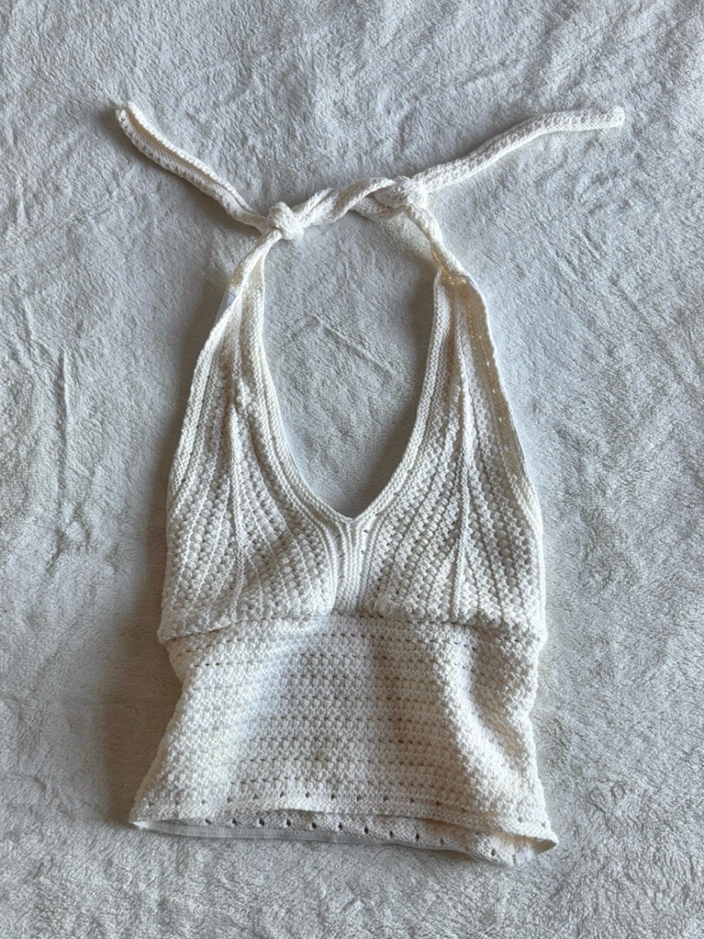 cream knit halter top